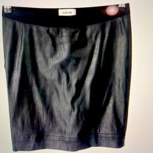 Helmut Lang Black Leather Mini Skirt